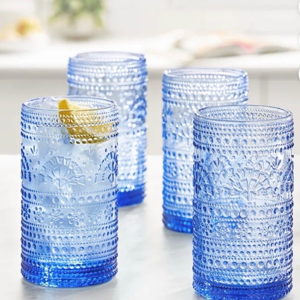 The Pioneer Woman Channing Blue 18 oz Glasses